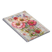 Shabby Chic Bloemen Roze Paarse Koraalbloemen S7L Notitieboek (Rechterzijde)