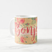  Shabby Chic Bloemen Rozen Bonjour! Koffiemok (Voorkant links)