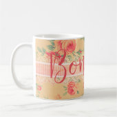  Shabby Chic Bloemen Rozen Bonjour! Koffiemok (Links)