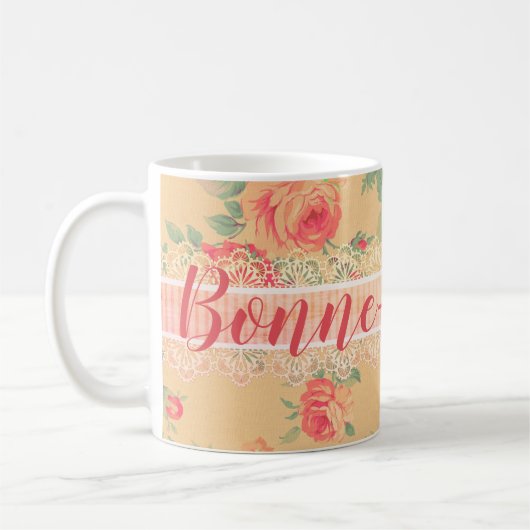  Shabby Chic Bloemen Rozen Bonne-Maman Koffiemok (Links)
