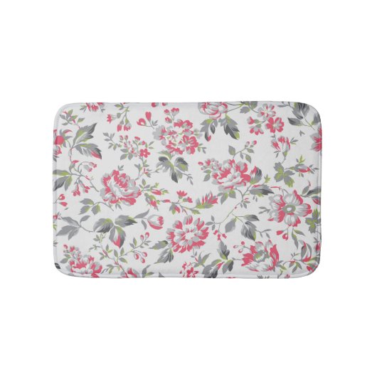 Shabby Chic Bloemen Rozen Patroon Badmat (Voorkant)