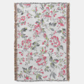 Shabby Chic Bloemen Rozen Patroon Deken (Voorkant Verticaal)