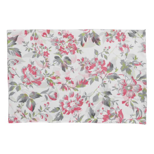 Shabby Chic Bloemen Rozen Patroon Kussensloop (Voorkant)