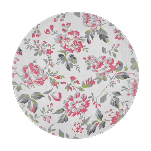 Shabby Chic Bloemen Rozen Patroon Snijplank (Voorkant)