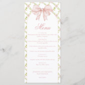 Shabby Chic Bloemen Schattige Roze Bow Baby Meisje Menu (Voorkant)