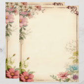 Shabby Chic Bloemen Scrapbook Papier (Voorkant / Achterkant)