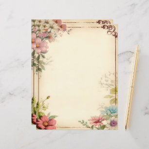 Shabby Chic Bloemen Scrapbook Papier