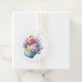 Shabby Chic Bloemen Verjaardag Cupcake Naar en Van Bedankjes Labels (In situ)