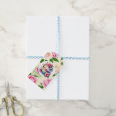 Shabby Chic Bloemen Verjaardag Cupcake Naar en Van Cadeaulabel (Met Touw)