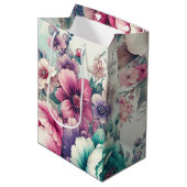 Shabby Chic Bloemen Verjaardag Medium Cadeauzakje (Voorkant Gekanteld)