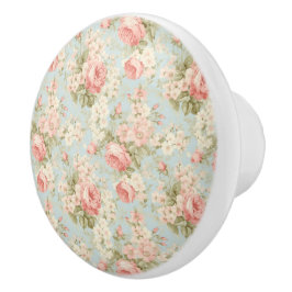 Shabby Chic  Bloemen Victoriaans Roze Rozen Keramische Knop