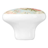 Shabby Chic  Bloemen Victoriaans Roze Rozen Keramische Knop (Zijkant)