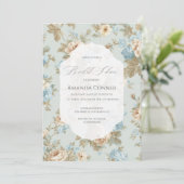 Shabby Chic bloemen Vrijgezellenfeest Kaart (Staand voorkant)