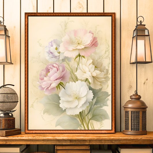  Shabby Chic Bloemen Wall Art Poster