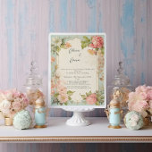 Shabby Chic Bloemenbruiloft Kaart