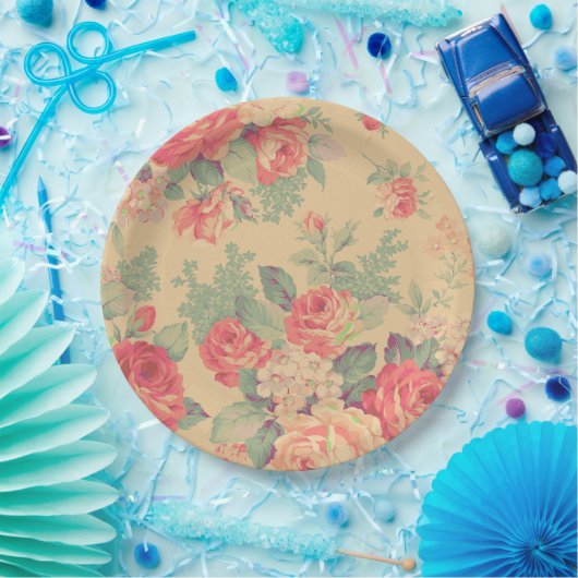 Shabby Chic  Bloemenland Frans Papieren Bordje (Feest)