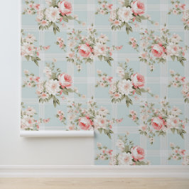 Shabby chic bloemmotief behang