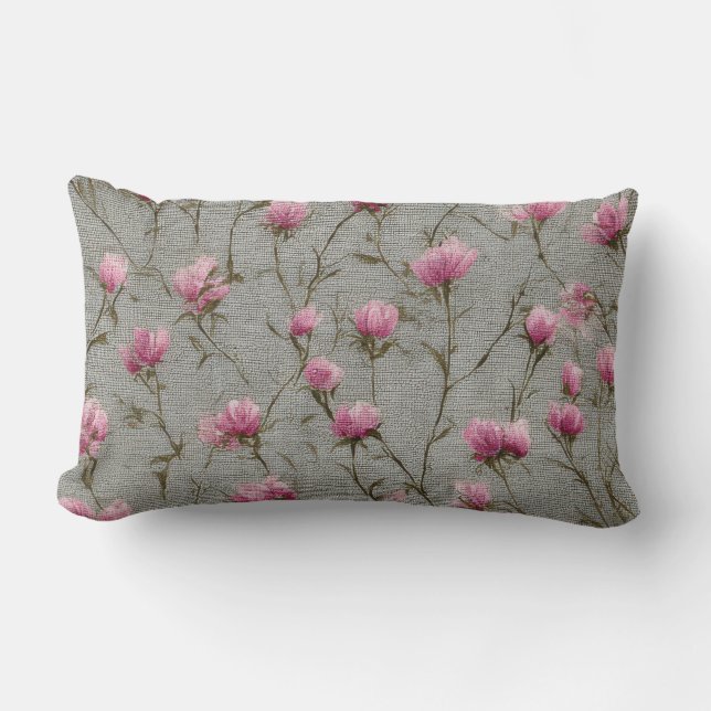 Shabby Chic  Bloempatroon Roze Rose Buds Kussen (Voorkant)