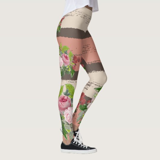 Shabby chic blooming flowers leggings (Rechts)