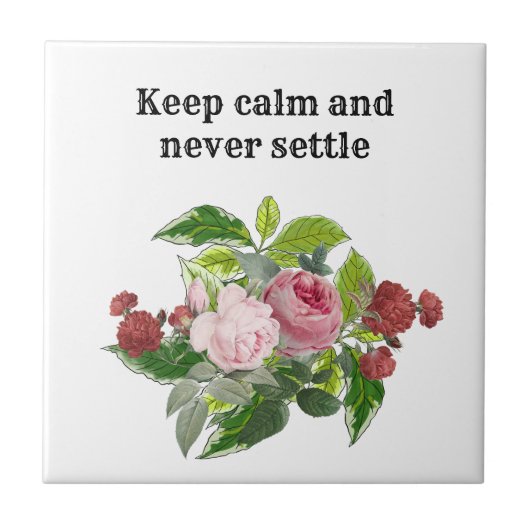 Shabby chic blooming flowers tegeltje (Voorkant)