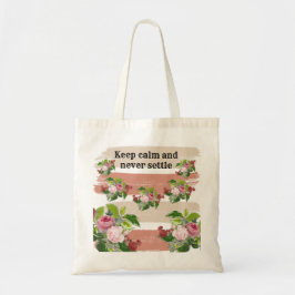Shabby chic blooming flowers tote bag