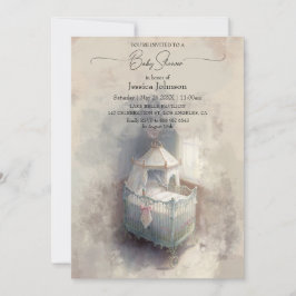 Shabby Chic Blue baby Baby shower Uitnodiging