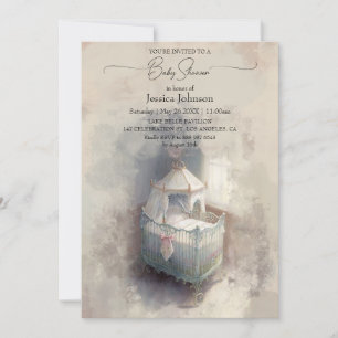 Shabby Chic Blue baby Baby shower Uitnodiging