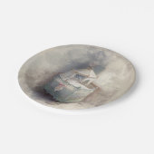 Shabby Chic Blue baby wieg Papieren Bordje (Gekanteld)