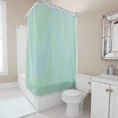 Shabby Chic Blue & Blauwgroen Striped w Bows & Lac Douchegordijn (In situ)