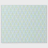 Shabby Chic Blue en Green Damask Cadeaupapier (Vlak)