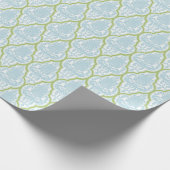 Shabby Chic Blue en Green Damask Cadeaupapier (Hoek)