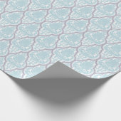 Shabby Chic Blue en Lila Damask Cadeaupapier (Hoek)