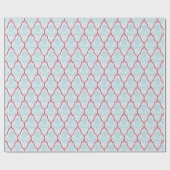 Shabby Chic Blue en Roos Damask Cadeaupapier (Vlak)