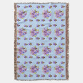 Shabby Chic Blue Floral Throw Rug Deken (Voorkant Verticaal)