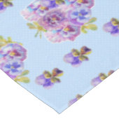 Shabby Chic Blue Pansy Floral Ditsy Tafelkleed (Gekanteld)