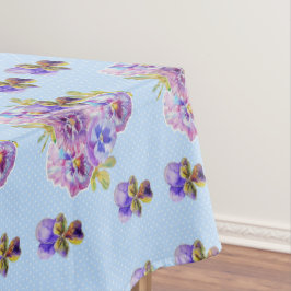 Shabby Chic Blue Pansy Floral Ditsy Tafelkleed