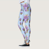 Shabby Chic Blue Pansy Floral Dot Leggings (Links)