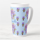 Shabby Chic Blue Pansy Floral Polka Mok (Rechterhoek)