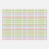 Shabby Chic Blue Pink Green Stripes Patroon Inpakpapier Vel (Voorkant 2)
