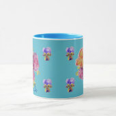 Shabby Chic Blue Roos Floral Viola Flower Mok (Midden)