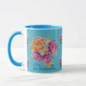 Shabby Chic Blue Roos Floral Viola Flower Mok (Links)