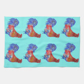 Shabby Chic Blue Rooster Chicken Kitchen Tea Towel Theedoek (Horizontaal)