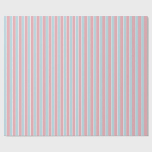 Shabby Chic Blue & Roze Striped Cadeaupapier (Vlak)