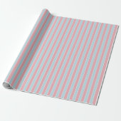 Shabby Chic Blue & Roze Striped Cadeaupapier (Uitgerold)