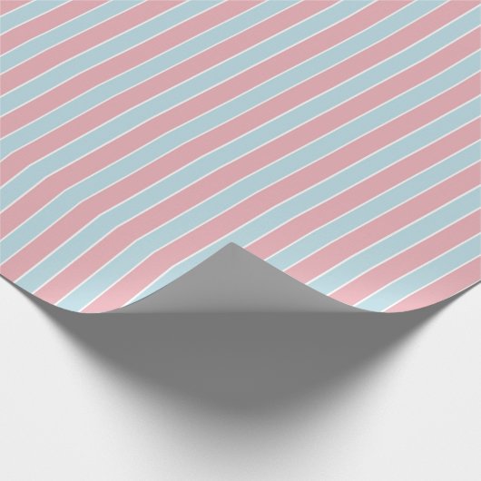 Shabby Chic Blue & Roze Striped Cadeaupapier (Hoek)