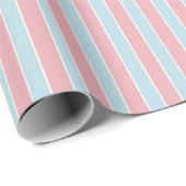 Shabby Chic Blue & Roze Striped Cadeaupapier (Rol Hoek)