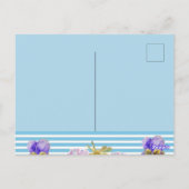 Shabby Chic Blue Stripe Tabby Cat Love Heart Briefkaart (Achterkant)