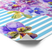 Shabby Chic Blue Stripe Tabby Cat Love Heart Poster (Hoek)