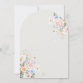 Shabby Chic Blush Blauw Witte Bloemen Bloem Huweli Kaart (Achterkant)