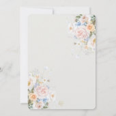 Shabby Chic Blush Blauw Witte Bloemen Bloem Huweli Kaart (Achterkant)